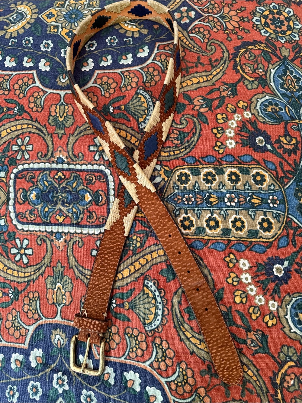 Men’s traditional Argentinian Polo / Gaucho belt w/ embroidery features - Picture 3 of 5